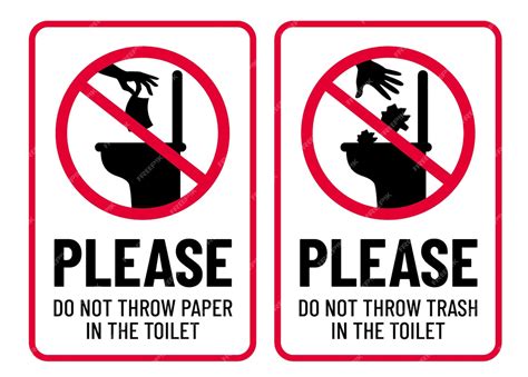 Premium Vector Do Not Throw Paper In The Toilet Print Ready Sign Vector