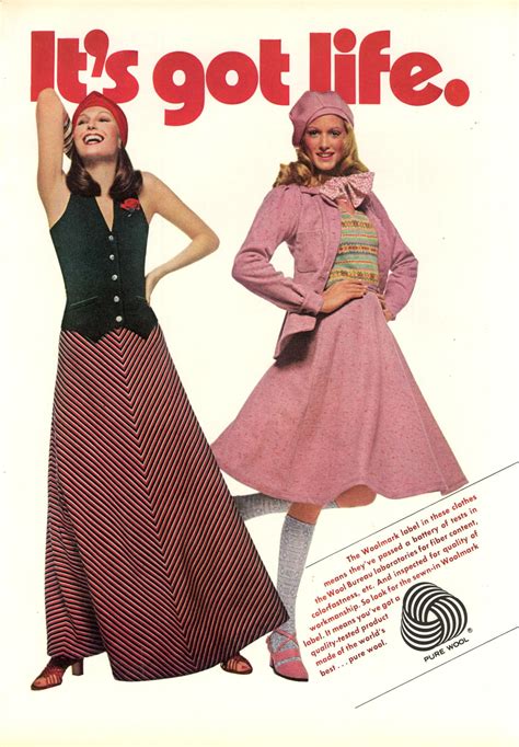 Woolmark Ad 1972 Vintage Ads 1970s Fashion Accessories Vogue Pure Products Wool Quiet
