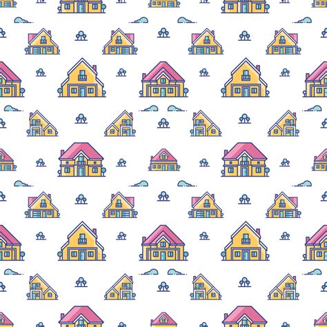 Abstract Seanless Houses Pattern 11581969 Vector Art At Vecteezy