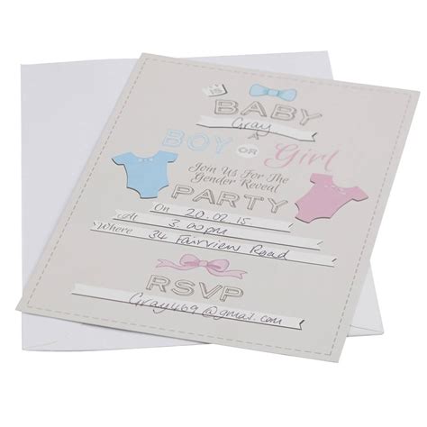 Baby Boy Or Girl Gender Reveal Invitations By Ginger Ray
