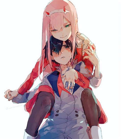 Zero Two And Hiro Zero Two And Hiro Playing With Action Figures