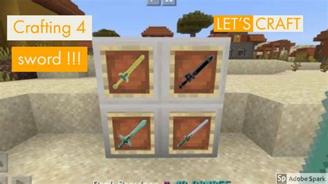 Minecraft Pe Crafting 4 Overpowered Swords Youtube