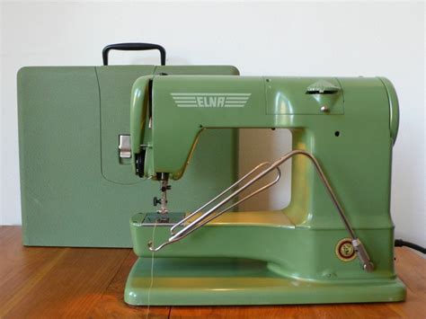 1950s Swiss Elna Transforma Green Portable Free Arm