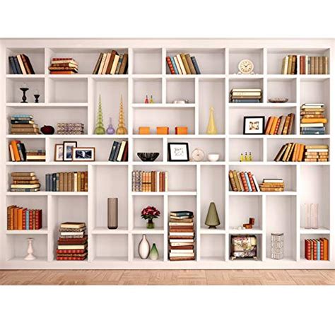 Maijoeyy 7x5ft White Bookshelf Backdrop Bookcase Backdrops Office
