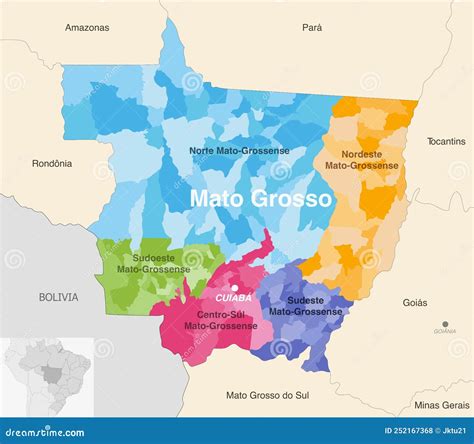 Mapa Estado De Mato Grosso