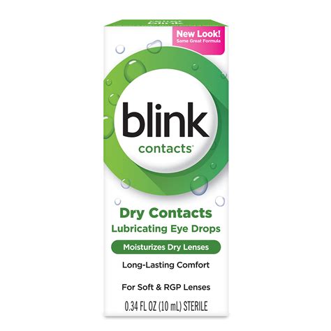 Blink Contacts Lubricating Eye Drops For Soft And Rgp Lenses 034 Fl Oz