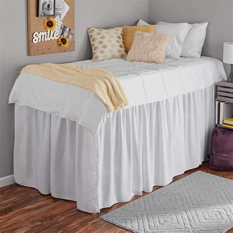 College Room Dorm Bed Skirt Extra Long Bed Skirt Twin Xl Dorm 3 Panels 100 Soft