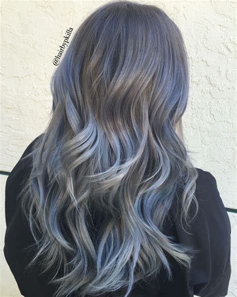 Blue And Grey Hair Honey Hair Color Light Hair Color Ombre Hair Color
