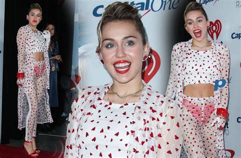 Wardrobe Malfunction Miley Cyrus Flashes Red Underwear In Sheer Outfit