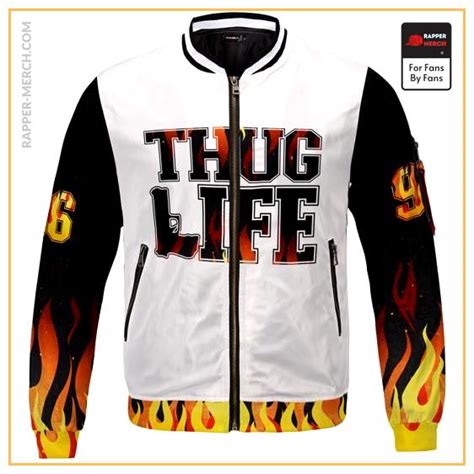 Tupac Shakur Jackets Thug Life Flaming Tribute To Tupac Shakur 96
