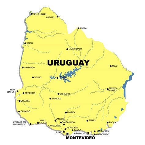 Mapa De Uruguay Con Capitales