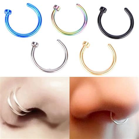 Buy Medical Nostril Titanium Gold Silver Nose Hoop Noase Rings Clip On Nose