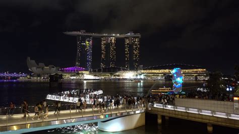 Marina Bay Sands Light Show 1 Merlion Park Youtube