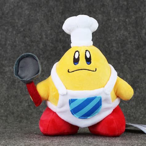 19cm New Arrival Anime Cute Kirby Chef Soft Plush Stuffed Toy Dolls