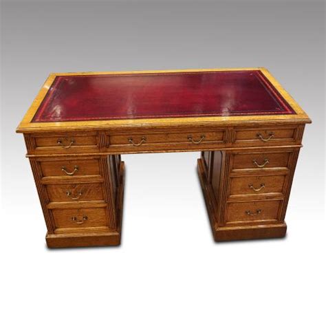 Victorian Oak Pedestal Desk Sellingantiques Co Uk