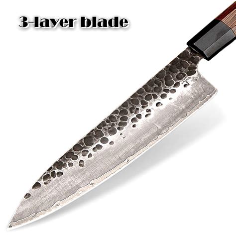 Get great deals on ebay! Hand Forged Chef Knife 3-layer Clad Steel Butcher Tools ...