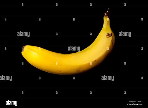 Banana On Black Background Stock Photo Alamy