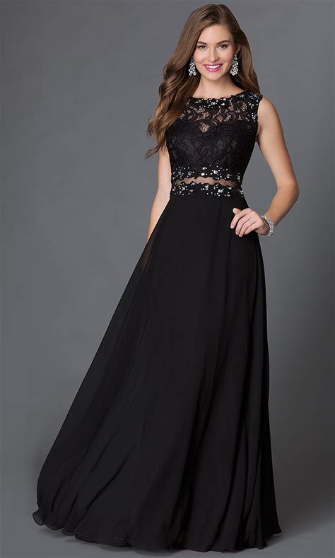 Mock Two Piece Black Lace Floor Length Gown Trendy Dresses Lace Dress Classy Dress