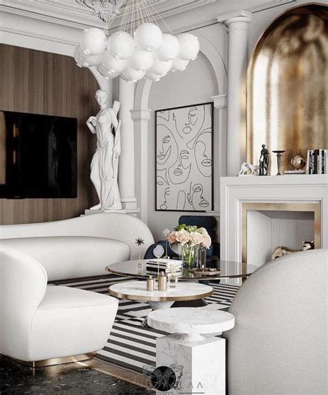 Wooden Home Decor Modern Elegant Black White And Gold Living Room Idea