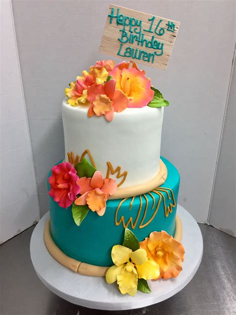 Tropical Birthday Cake Tropical Birthday Cake Luau Birthday Cakes