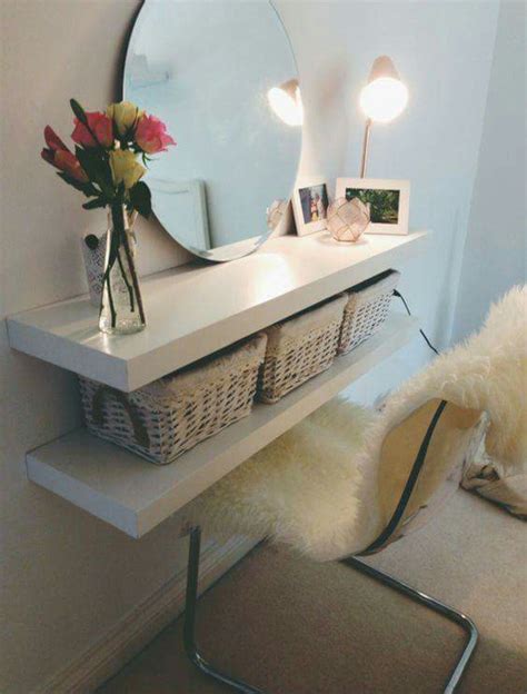 Dressing tables are as classically stylish as they are practical. Ikea hack - Lack shelves as space saving dressing table ...