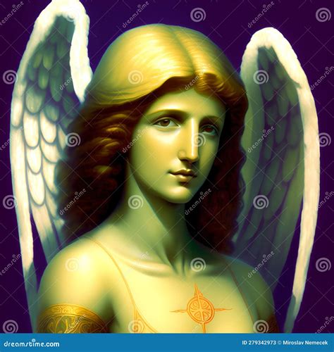 Archangel Raphael Angel Of Miracles And Healing Generative Ai Illustration Stock Illustration