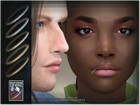 The Sims Resource Right Lower Lip Ring Piercings For Men Sims 4