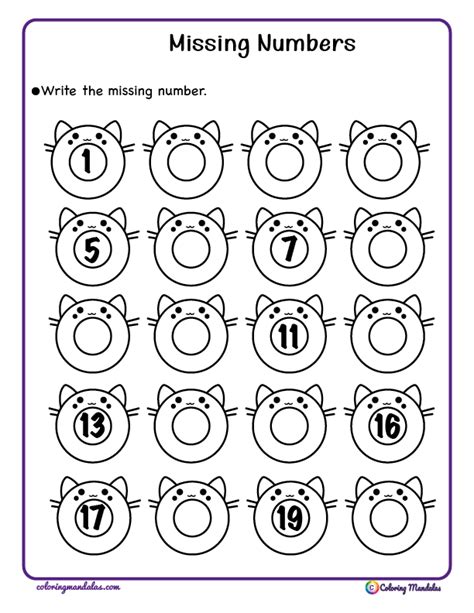 Missing Number Worksheet 06 Math Worksheet