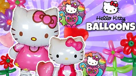 Hello Kitty Balloon Party We Inflate Our Giant Balloons With Helium Popping Flower Balloons