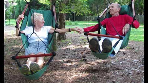 Nothing like your children enjoying their life in a swing. How To - Hanging Two Air Chairs Between Two Trees - YouTube