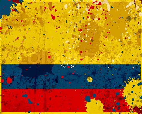 Grunge Colombia Flag Stock Image Colourbox