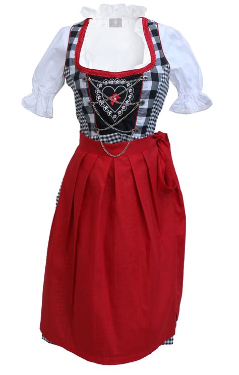 Traditional German Dirndl Black Red Lederhosen Store
