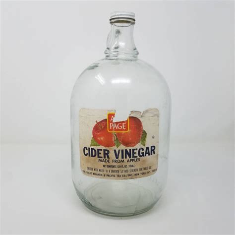 Vintage Gallon Glass Jug Bottle With Finger Handle Vintage Cider