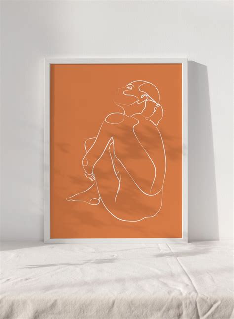 Minimalist Line Art Drawing With One Line Woman Wall Art Woman Etsy