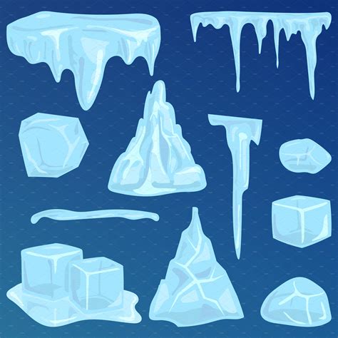 Set Of Ice Caps Vector Illustrator Graphics ~ Creative Market