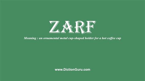 Zarf How To Pronounce Zarf With Phonetic And Examples Youtube