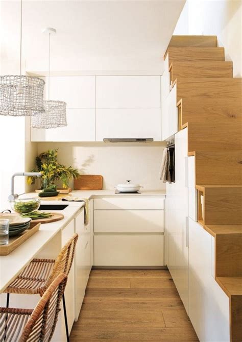 desain dapur minimalis  bawah tangga  rumah kecil