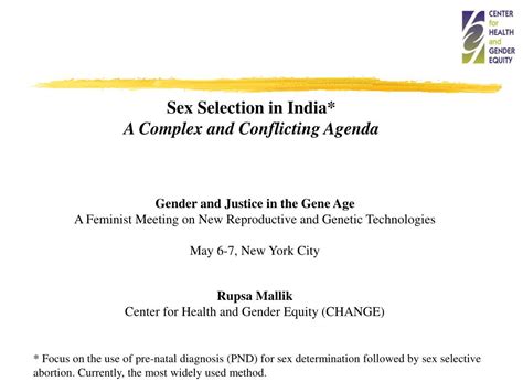 Ppt Sex Selection In India A Complex And Conflicting Agenda