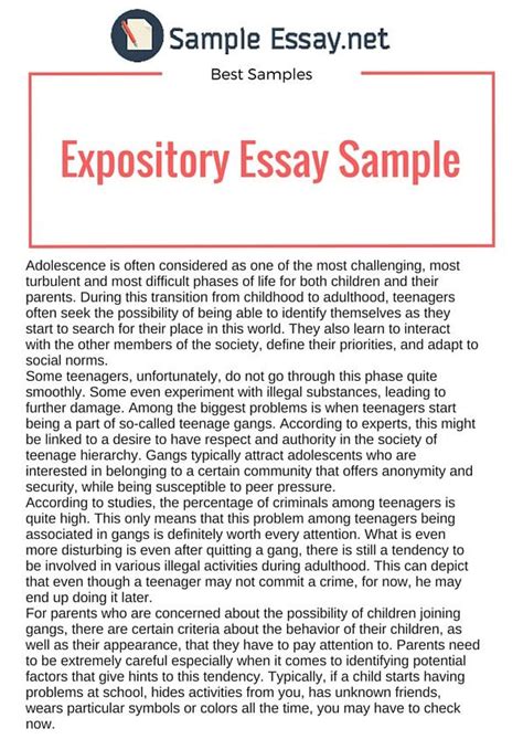 Expository Essay Provides Information To Readers With No Any Opinions