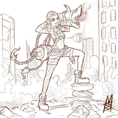 Jinx Sketch By MauroIllustrator On DeviantArt Jinx League Of Legends