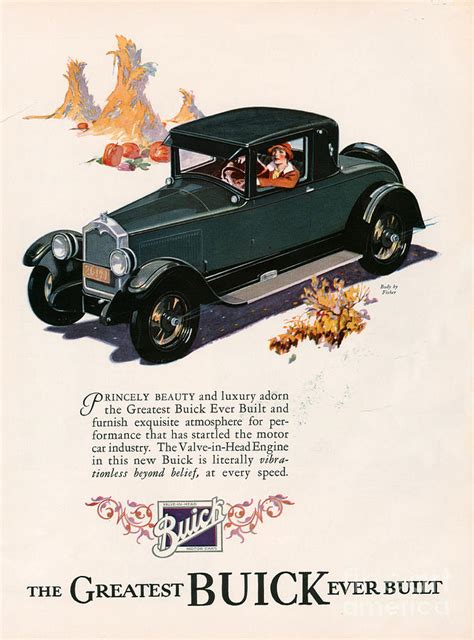 Buick 1926 1920s Usa Cc Cars Driving Drawing By The Advertising Archives