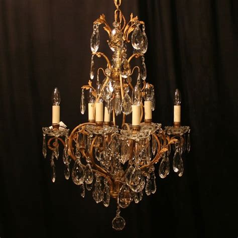 Elegant French Gilded Crystal Antique Chandelier Antique Chandelier