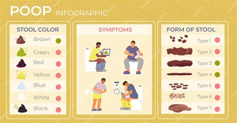 Premium Vector Poop Infographic Composition With Flat Icons Of Stool