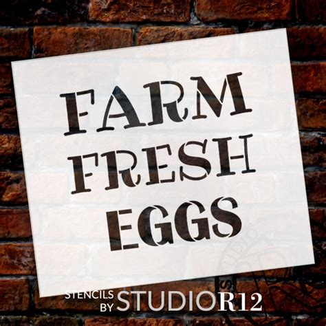 Farm Fresh Eggs Word Stencil By Studior12 Fun Country Word Etsy