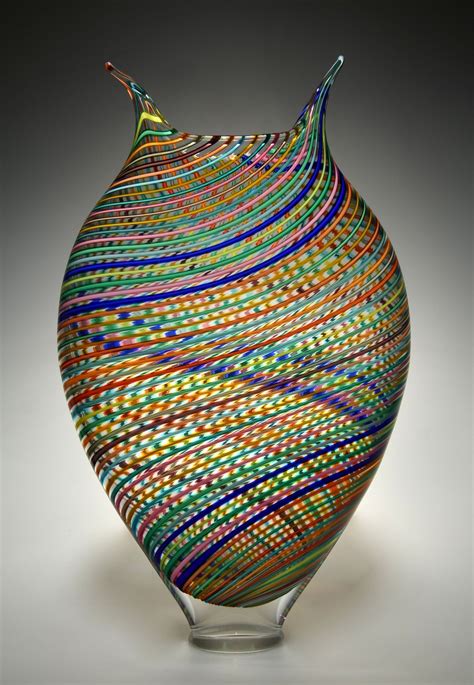 Multicolored Foglio By David Patchen Art Glass Sculpture Artful