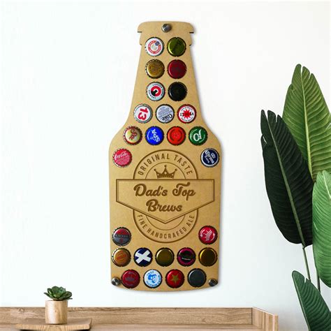 Dad Beer Bottle Cap Display Piece Holds 26 Bottle Tops Beer Etsy