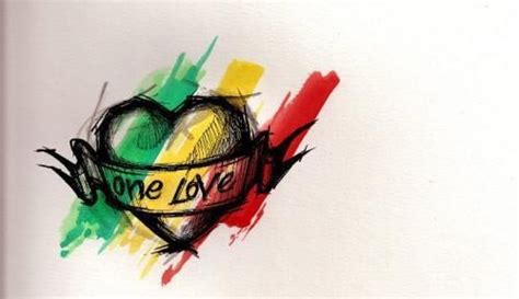 One Love Rasta Tattoo Jamaican Tattoos Love Tattoos