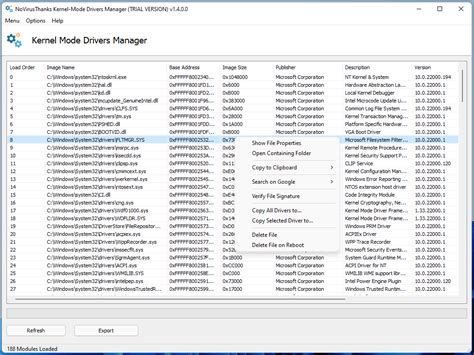 List Loaded Windows Drivers With Kernel Mode Drivers Manager Appsvoid