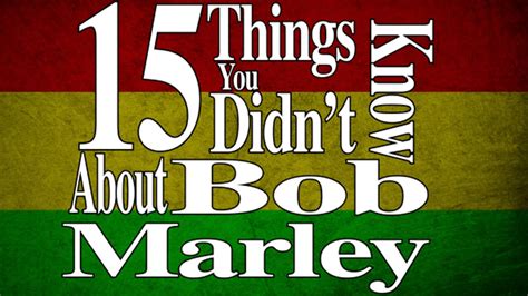I'm feeling a little, ooh, anxious if you know what i mean. 15 Things You Didn't Know About Bob Marley - YouTube
