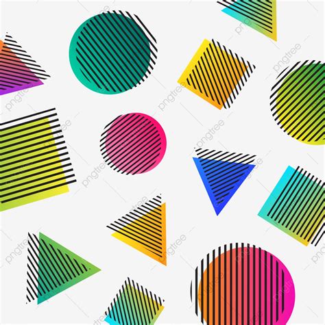 colorful geometric form lines  triangle square